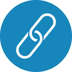 Blue link button icon isolated on white background . Link icon . Vector illustration