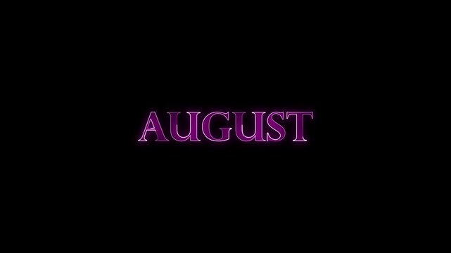 This image features the word "AUGUST" in a large, all-caps serif font.