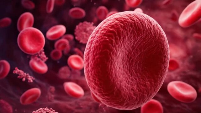 red blood cells and platelets 3D flow.