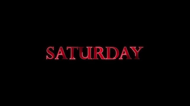 This image features the word "SATURDAY" in a large, all-caps serif font.