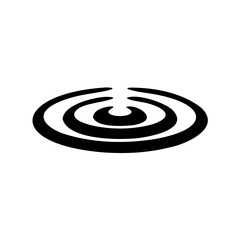 Fototapeta premium Abstract concentric circles design radiating outward with perspective in black color