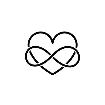 Infinity heart symbol vector graphic representing eternal love and unbreakable bond, perfect for romantic themes, valentine's day, and relationships, simple and elegant design