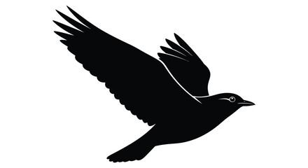 Obraz premium A striking black bird with outstretched wings is captured in a dynamic pose showcasing a bold silhouette high quality professional detailed