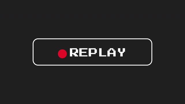 Replay sign icon with red dot labeled replay suitable for web design, multimedia projects, instructional materials, and social media content.