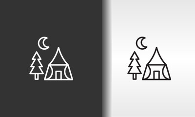 Camping Vector, Icon Or Logo Sign Isolated Symbol Illustration