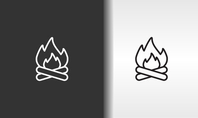 Campfire Vector, Icon Or Logo Sign Isolated Symbol Illustration