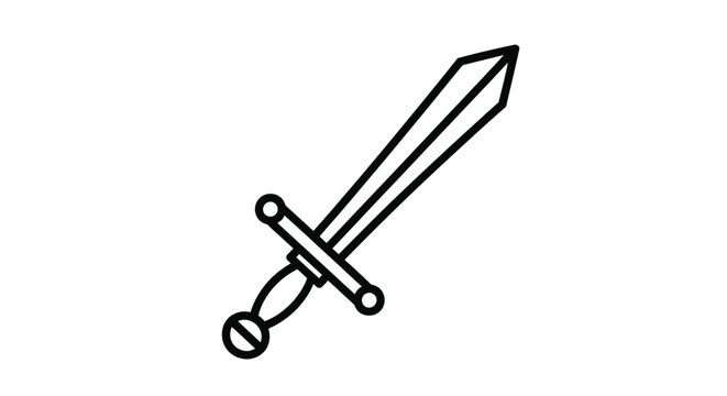 Simple outline of a medieval sword black and white silhouette