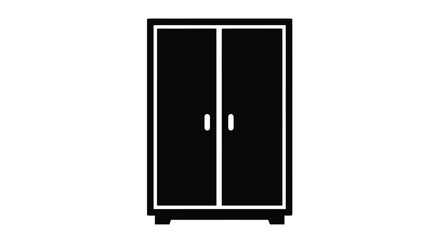 Simple black wardrobe with two doors a minimalist silhouette