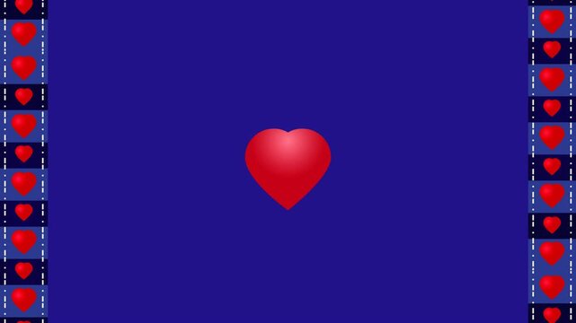 animated hearts and kat and ornaments for valentine event with empty space