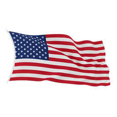 Obraz premium Waving American Flag with Stars and Stripes usa flag isolated on a transparent background