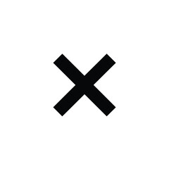 Obraz premium Black x mark icon is a bold and clear symbol, perfect for denoting cancellation, incorrect answers, or removal across various digital interfaces and documents