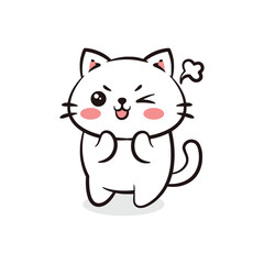 Obraz premium Grumpy Angry Pouting Cat Mascot Illustration.