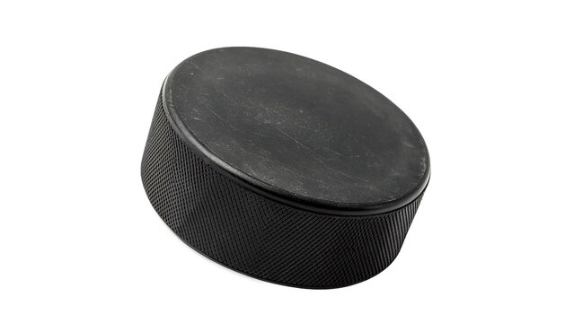 Hockey puck isolated on transparent background cut out