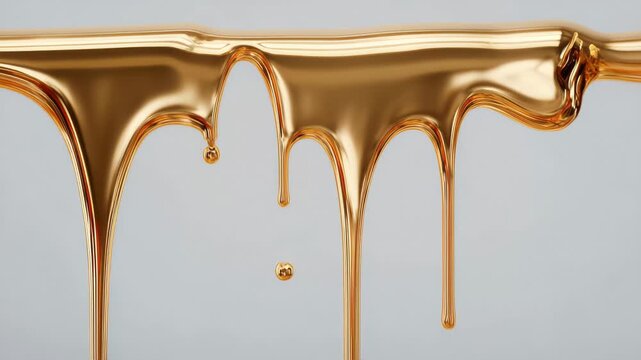 Liquid gold flows down creating a shiny surface in a simple setting capturing attention during a bright moment