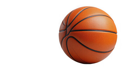 Fototapeta premium Close up realistic detailed texture of a classic orange basketball with black lines isolated on transparent background on transparent background