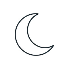 Obraz premium A simple line drawing of a crescent moon on transparent background