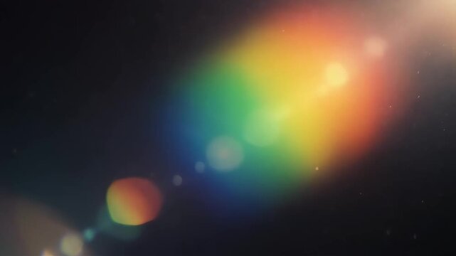 Abstract light leak lens flare creates a warm overlay for cinematic transitions and digital video editing projects.