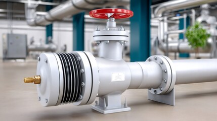 Industrial pipeline system with red valve control wheel