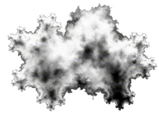 Obraz premium Isolated black and white smoke on white isolated on transparent background