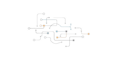 Obraz premium Abstract network connections create a dynamic digital pathway representing data flow and interconnected systems on a clean white background concept