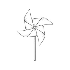 Simple pinwheel icon on a with clean lines