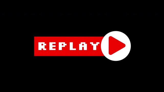 Replay sign icon with a white play symbol, ideal for video content platforms, multimedia websites, digital marketing presentations, and entertainment websites.