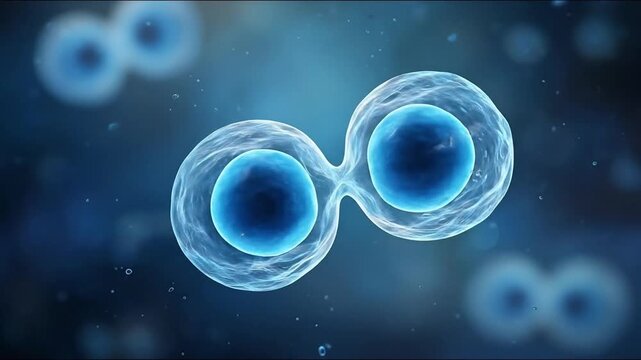 Mitosis (process of cell division where a single parent cell replicates its genetic material to produce two genetically identical daughter cells)