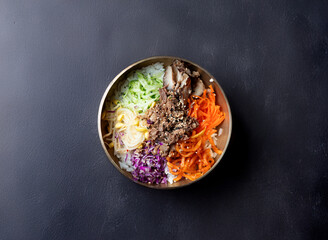 Fototapeta premium Bibimbap, Korean mixed rice with vegetable