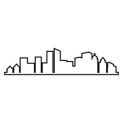 Naklejka premium City Skyline Outline Vector