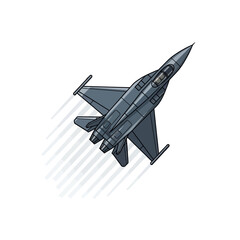 Modern Fighter Jet Flying, Top View, Military Aircraft, Speed, Action