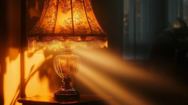 selective focus inspirational light concept glowing lamp and rays