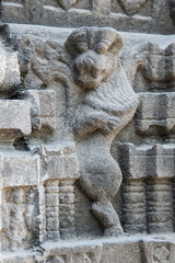 Carvings of Hindu deities on the outer wall of Shri Siddheshwara Swamy Temple, Hottal, Nanded, Maharashtra, India.