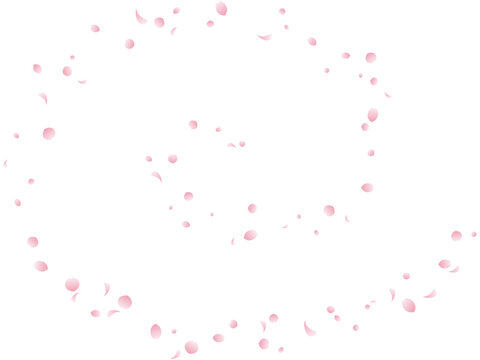螺旋状に花びらが舞う桜吹雪のイラスト（グラデーション）