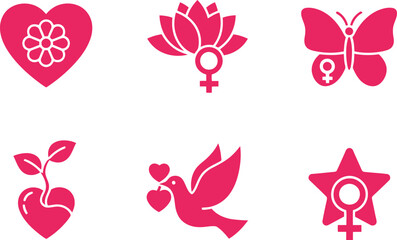 Women's day vector icons set Vector