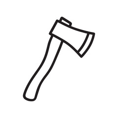 Axe Tool Line Icon Vector On White Background 
