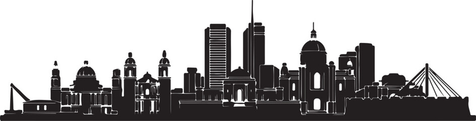 Obraz premium Johannesburg city skyline silhouette against a white background