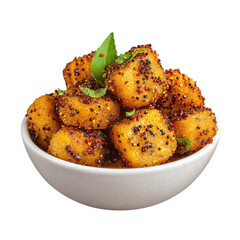 Fried idli masala, isolated on transparent background