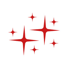 Obraz premium Red Sparkling Star Icons
