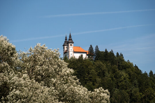 Saint Volbenk church in Poljanska dolina in Slovenia