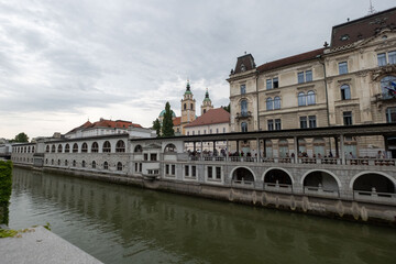Obraz premium Ljubljana the capital historic town in Slovenia