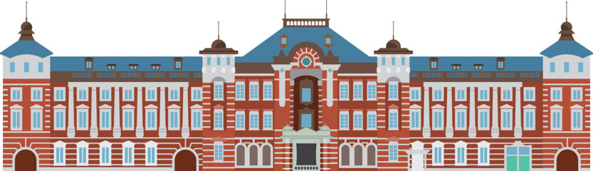 正面から見た東京駅のイメージイラスト