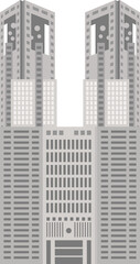 正面から見た東京都庁のイメージイラスト