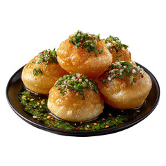 Golgappa pani puri, isolated on transparent background