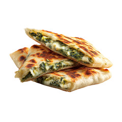 G?zleme spinach cheese, isolated on transparent background