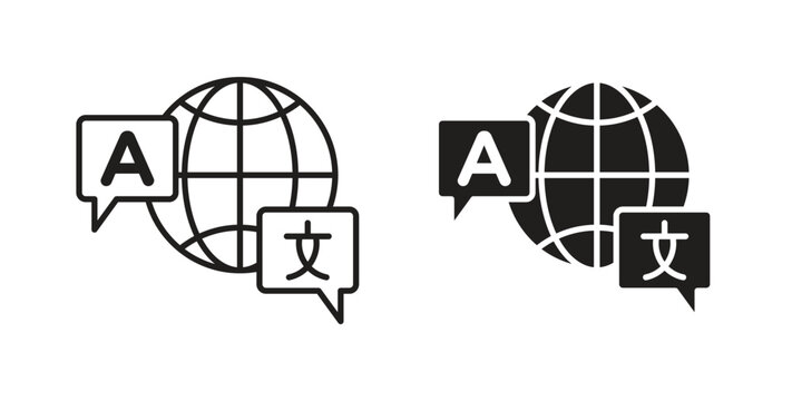 Language icon element for design projects