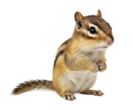 Cute chipmunk posing for the camera nature wildlife isolated on transparent background