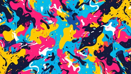 Vibrant abstract watercolor painting featuring colorful ink splashes and artistic grunge textures on a vintage paper background design