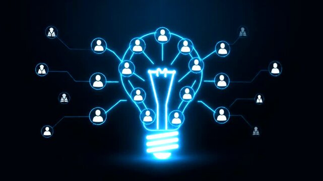 Network Connection People Light Bulb.