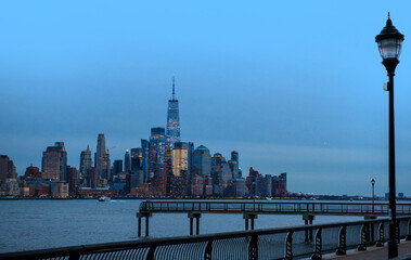 New York skyline cityscape. New York skyline in Manhattan. New York downtown city. New York...