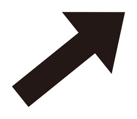 右斜上矢印のシンプルアイコン